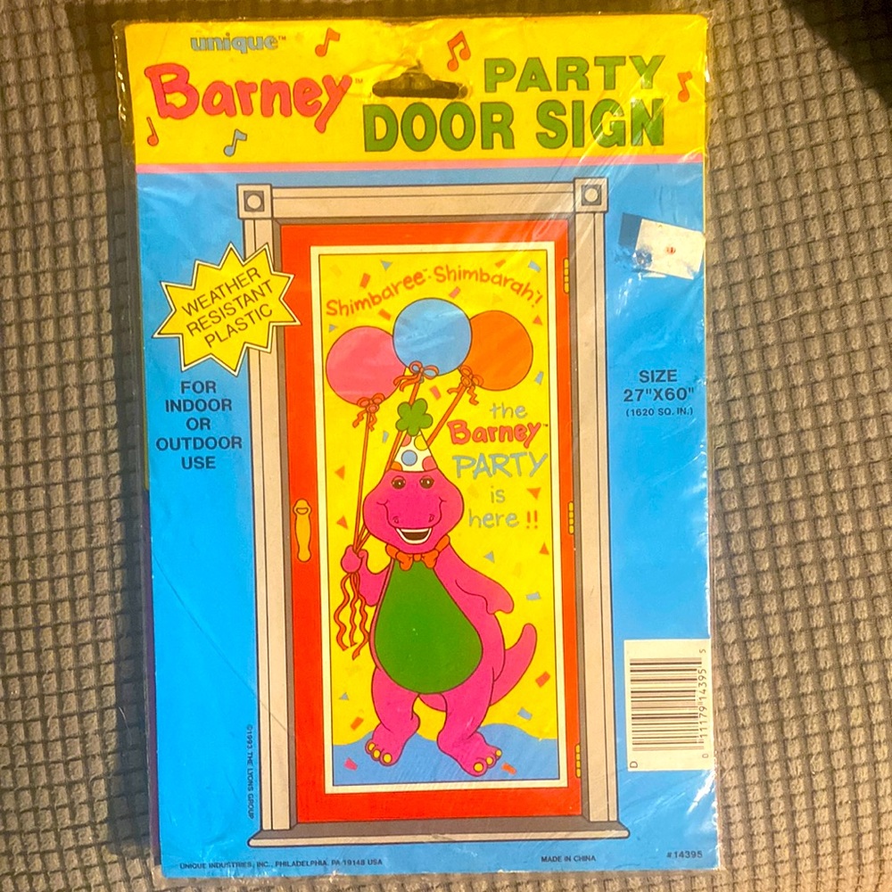 Barney Party door sign for your little one’s birthday party.